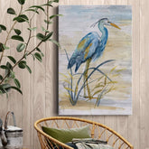 Canvas Animal Wall Art Modern Paintings & Prints Decorations Blue Resting Heron Abstract Nature Wall Hanging Artwork for Bedroom Living Room Office Kitchen - 18"X27" LT02